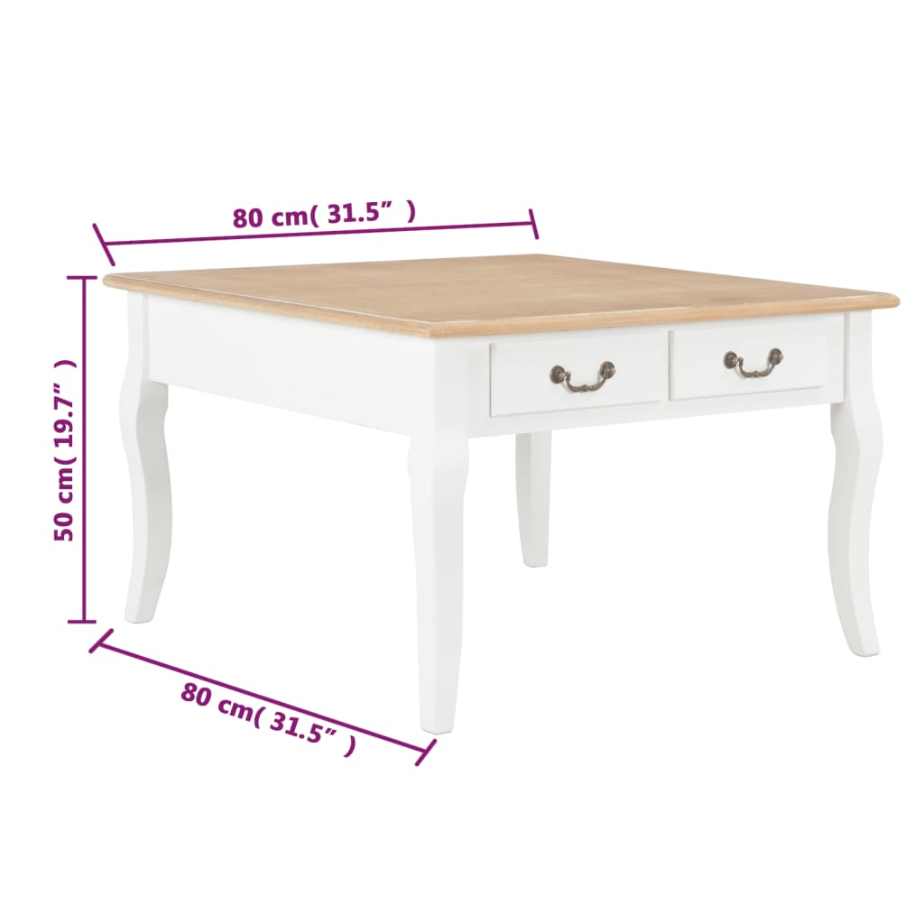 Salontafel 80x80x50 cm hout