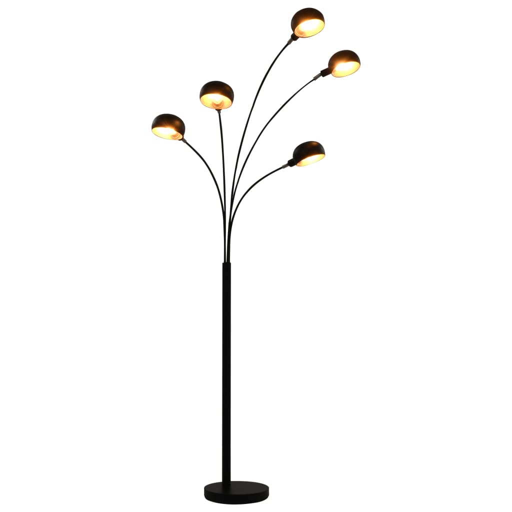 Lamp staand 5xE14 200 cm zwart en goud