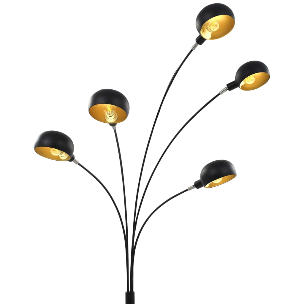 Lamp staand 5xE14 200 cm zwart en goud