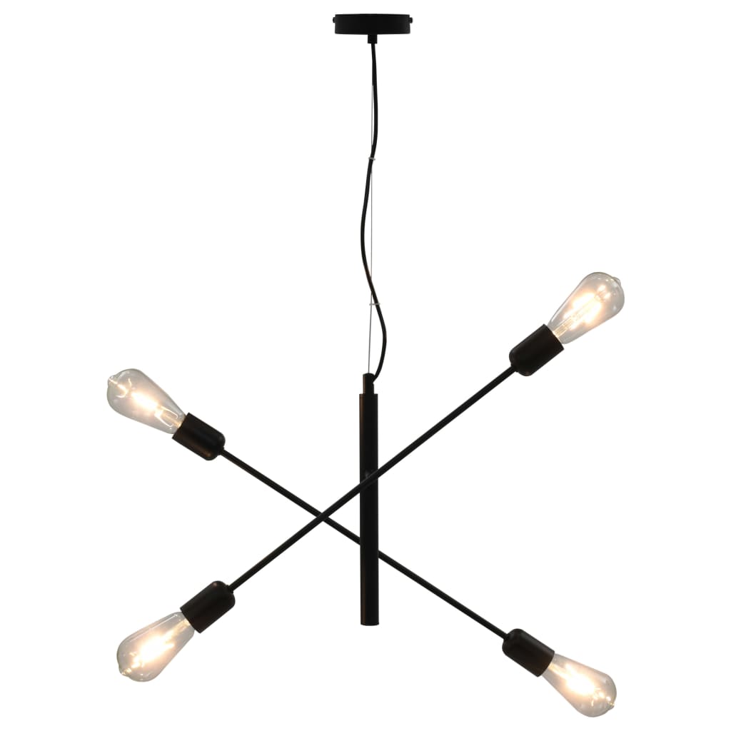 Plafondlamp met filament peren 2 W E27 zwart