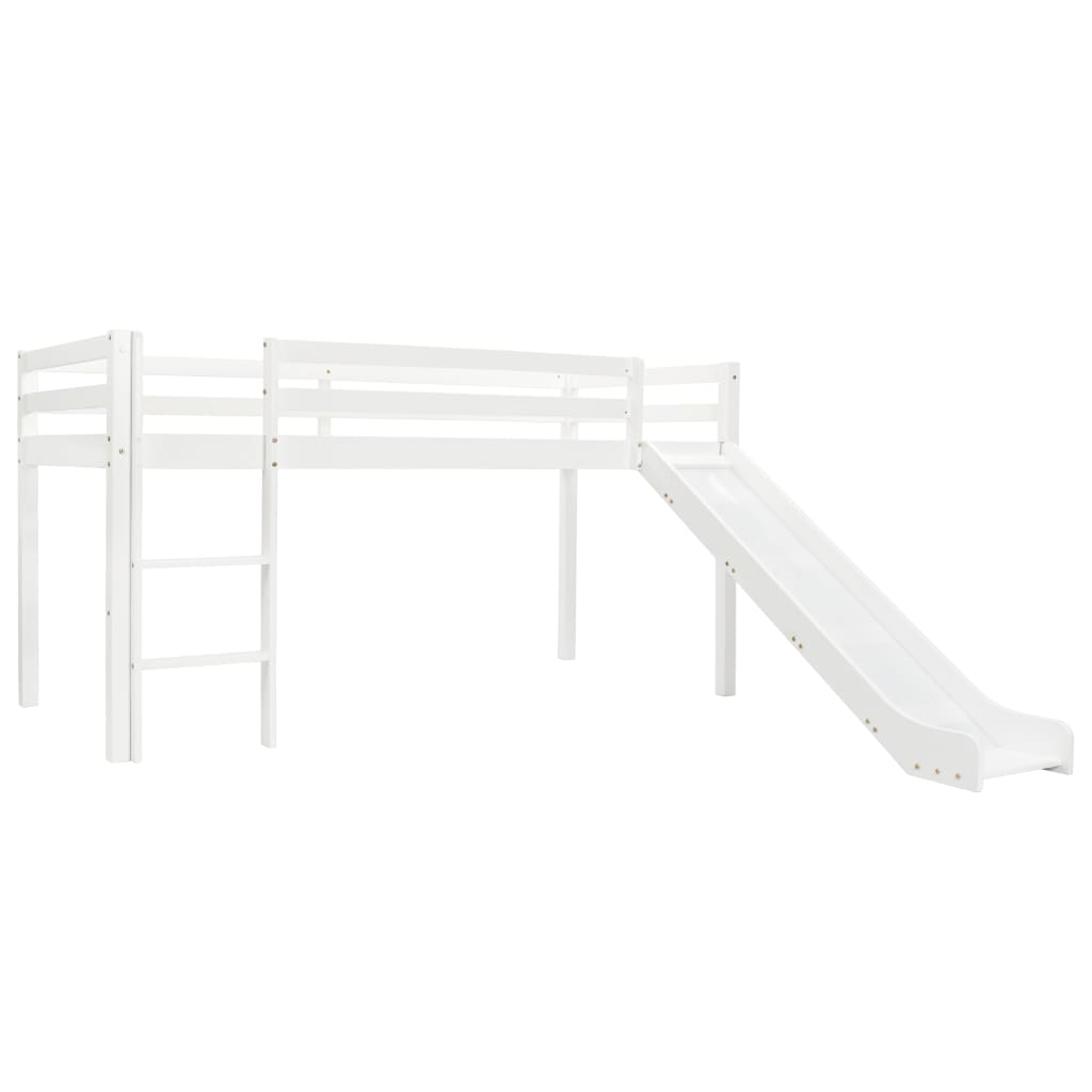 Kinderhoogslaper met glijbaan en ladder grenenhout 97x208 cm