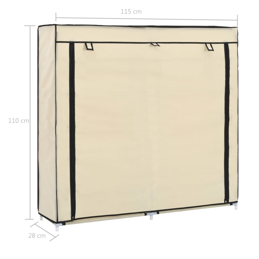 Schoenenkast met hoes 115x28x110 cm stof