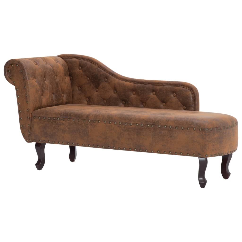 Chaise longue kunstleer crèmewit