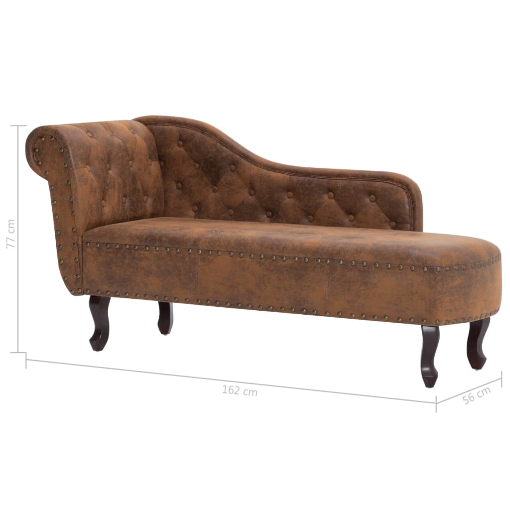 Chaise longue kunstleer crèmewit