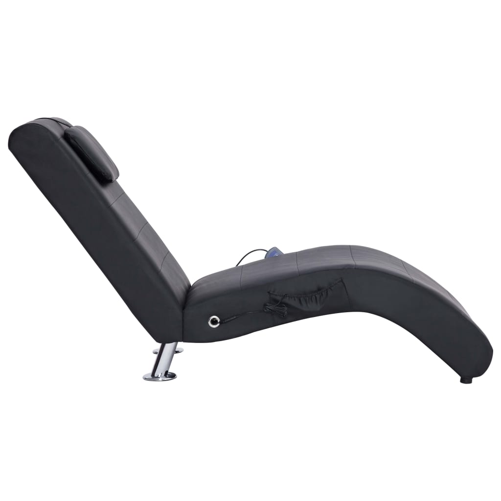 Massage chaise longue met kussen kunstleer