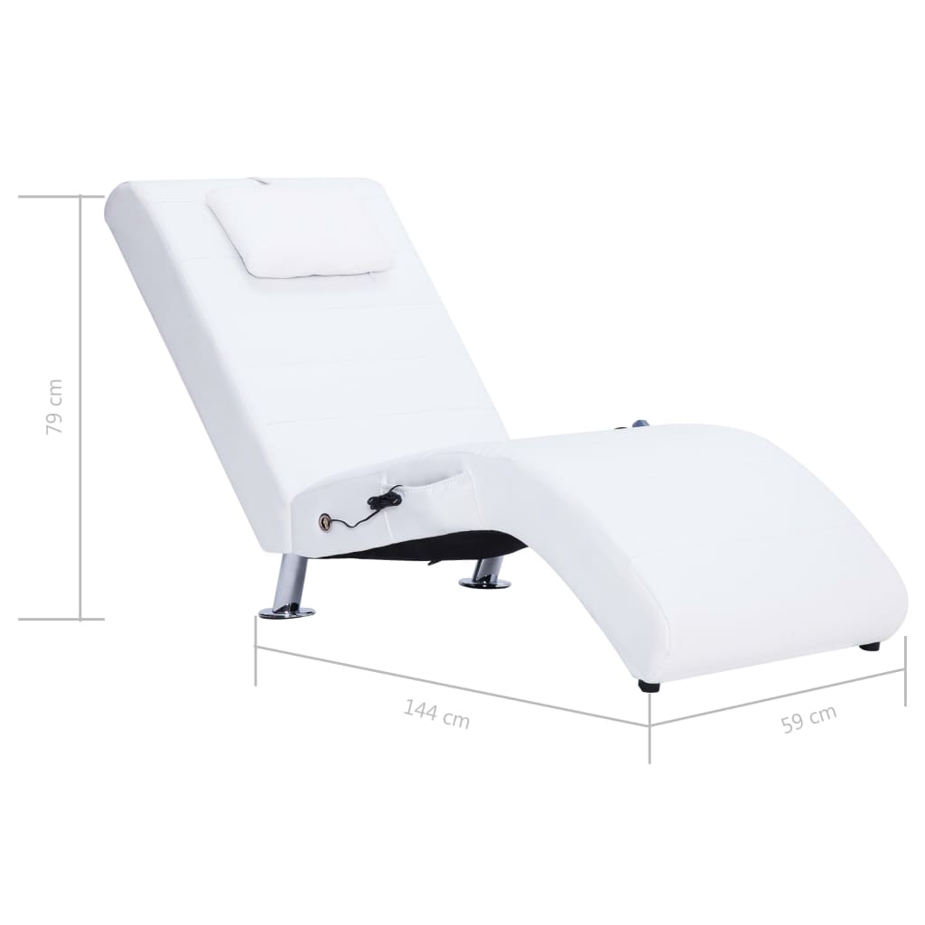 Massage chaise longue met kussen kunstleer