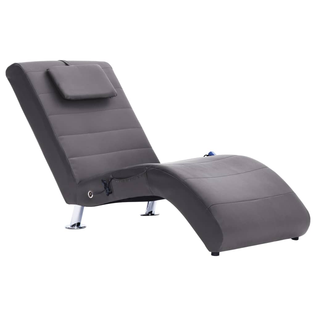 Massage chaise longue met kussen kunstleer