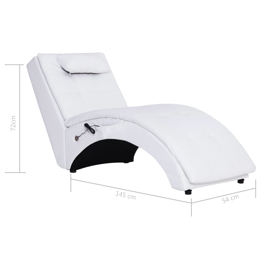 Massage chaise longue met kussen kunstleer