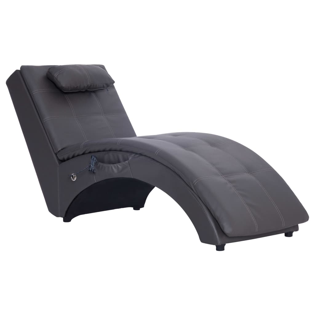 Massage chaise longue met kussen kunstleer