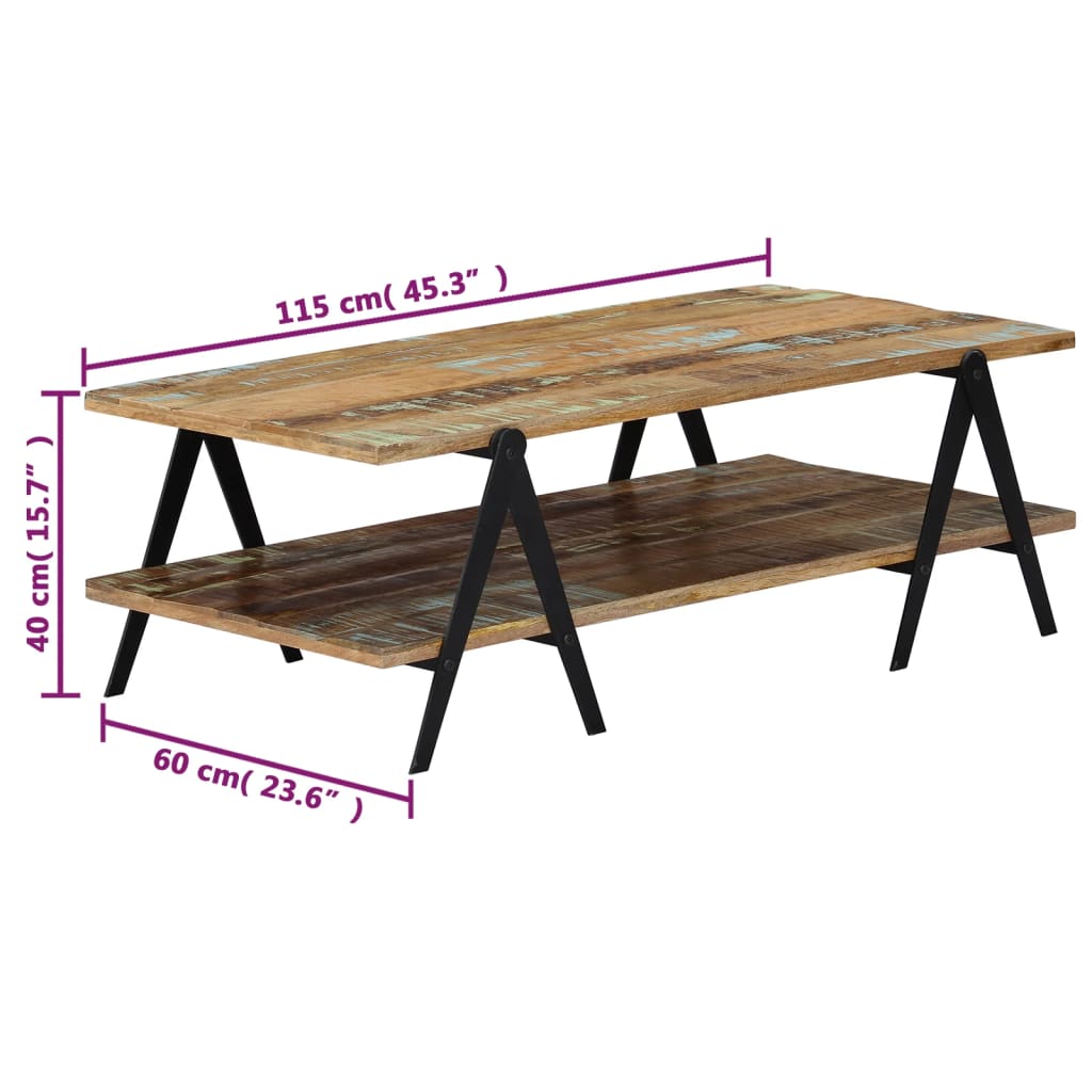 Salontafel 115x60x40 cm massief gerecycled hout