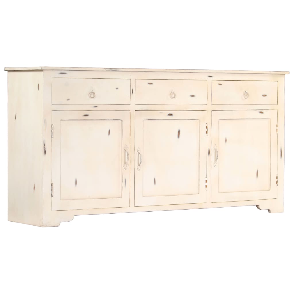 Dressoir 160x40x80 cm massief mangohout wit