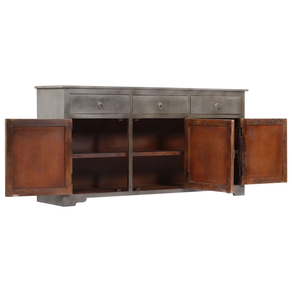 Dressoir 160x40x80 cm massief mangohout wit