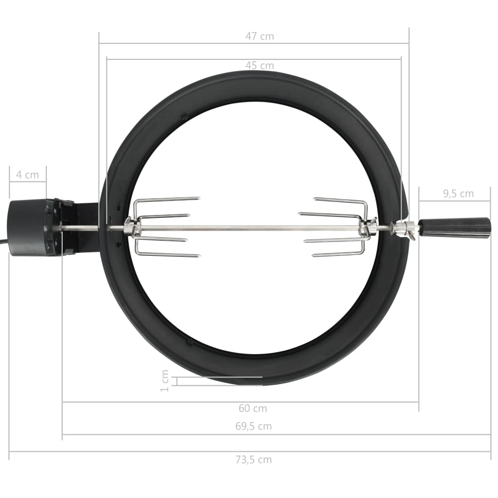 BBQ rotisserie ring 47 cm zwart