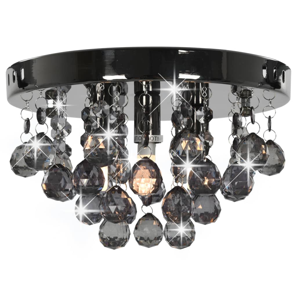 Plafondlamp met smoky kralen rond G9