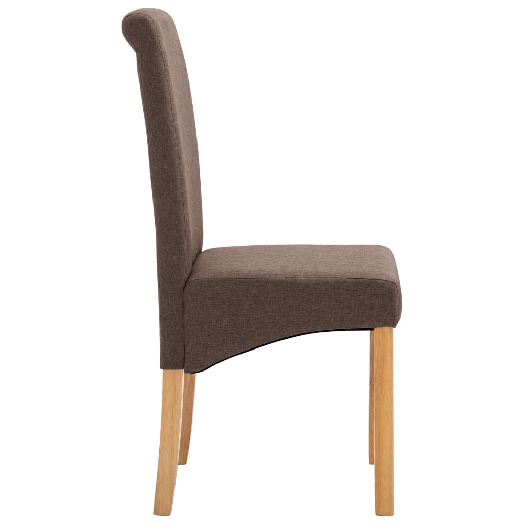 Eetkamerstoelen 2 st stof bruin