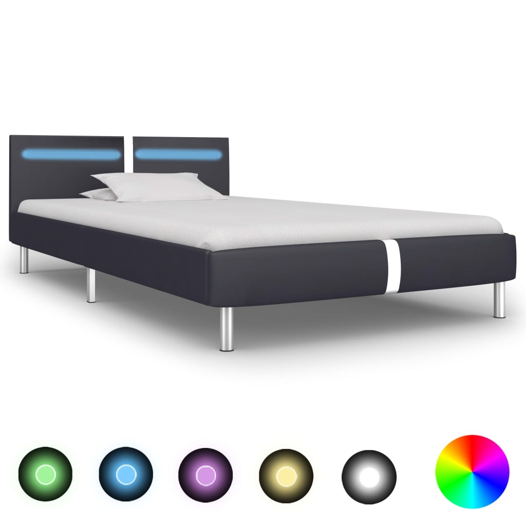 Bedframe met LED kunstleer 140x200 cm