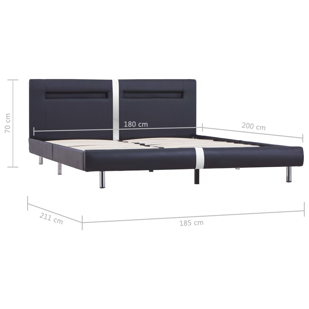 Bedframe met LED kunstleer 140x200 cm