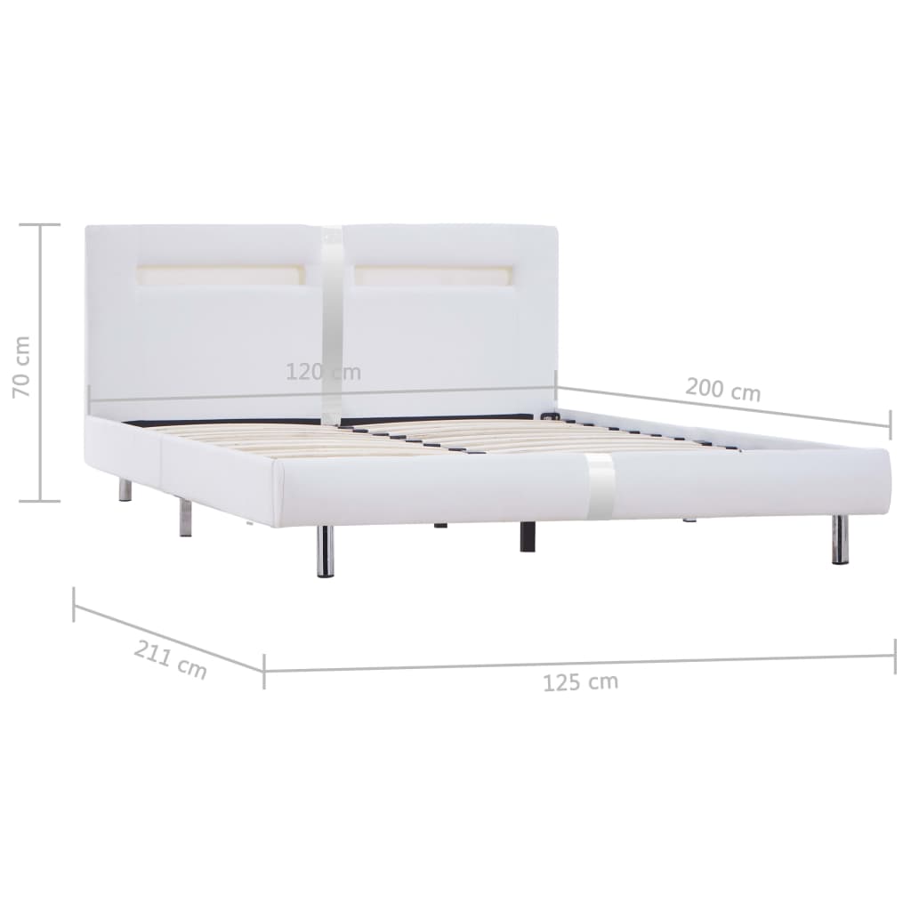 Bedframe met LED kunstleer 140x200 cm