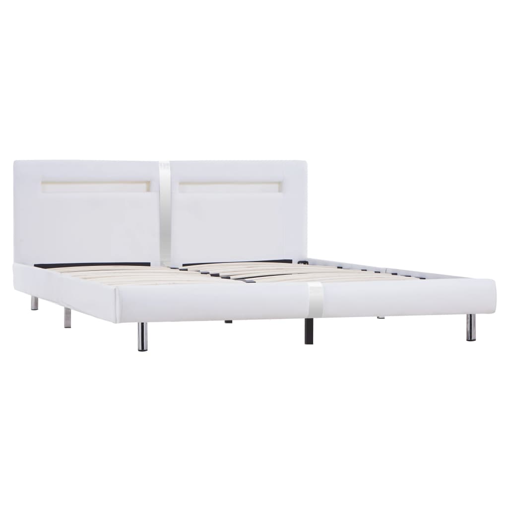 Bedframe met LED kunstleer 140x200 cm