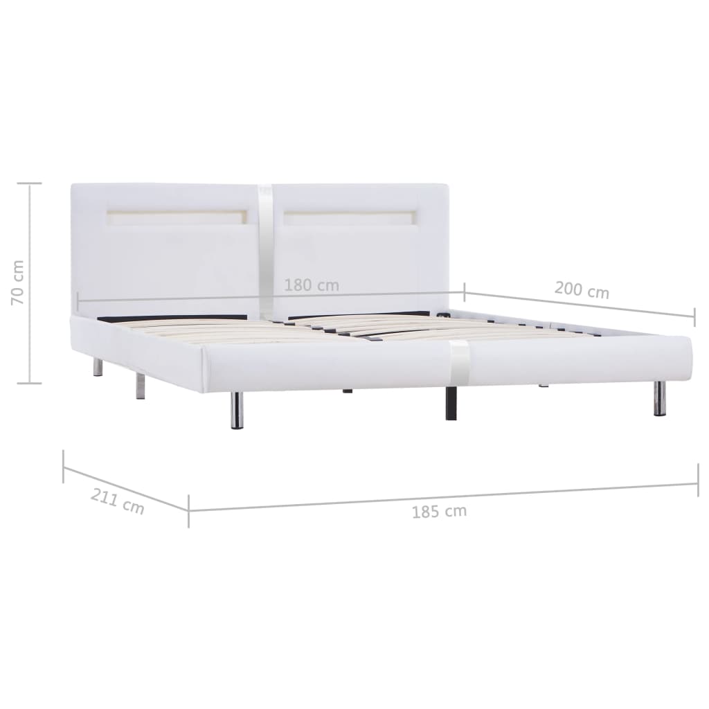 Bedframe met LED kunstleer 140x200 cm