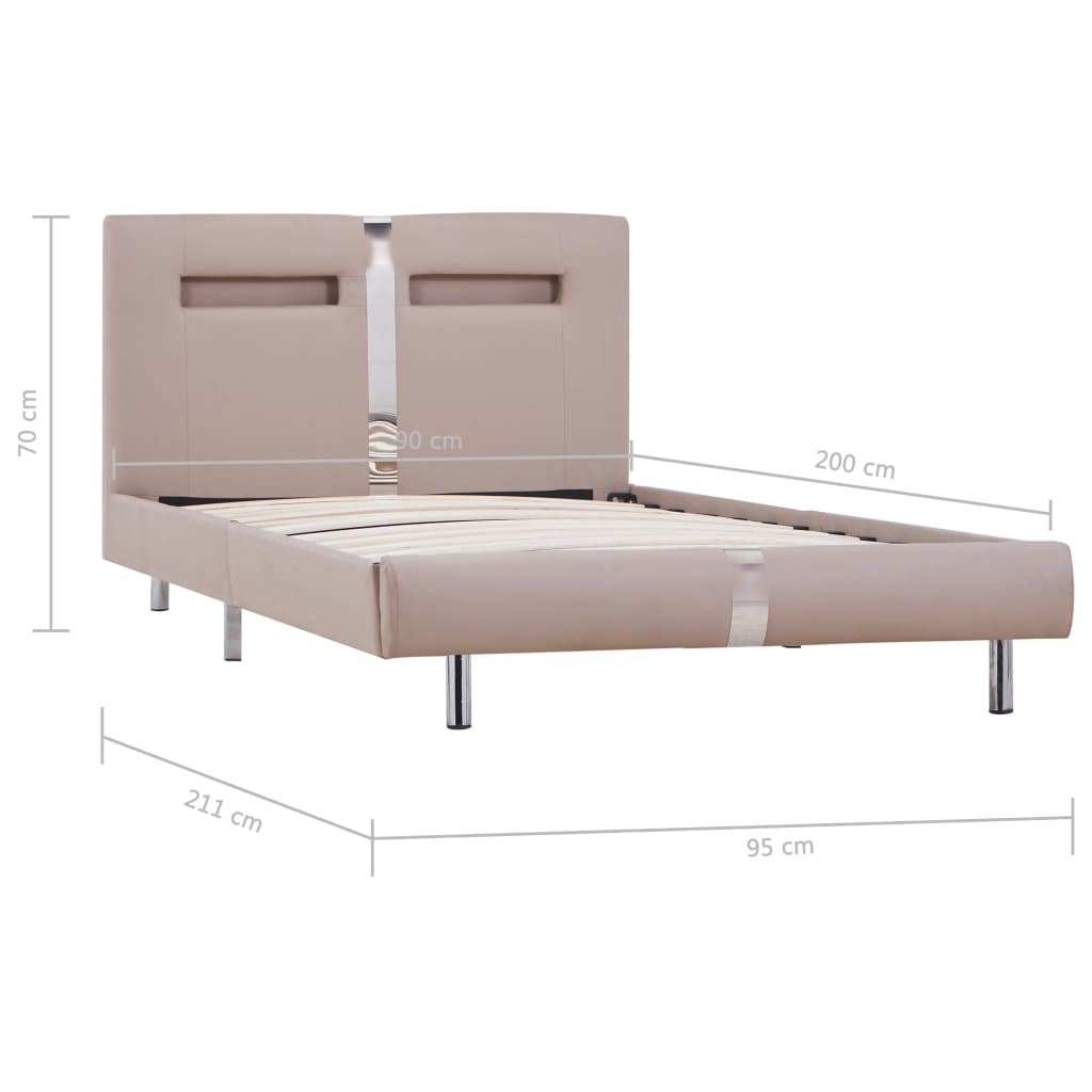 Bedframe met LED kunstleer 140x200 cm