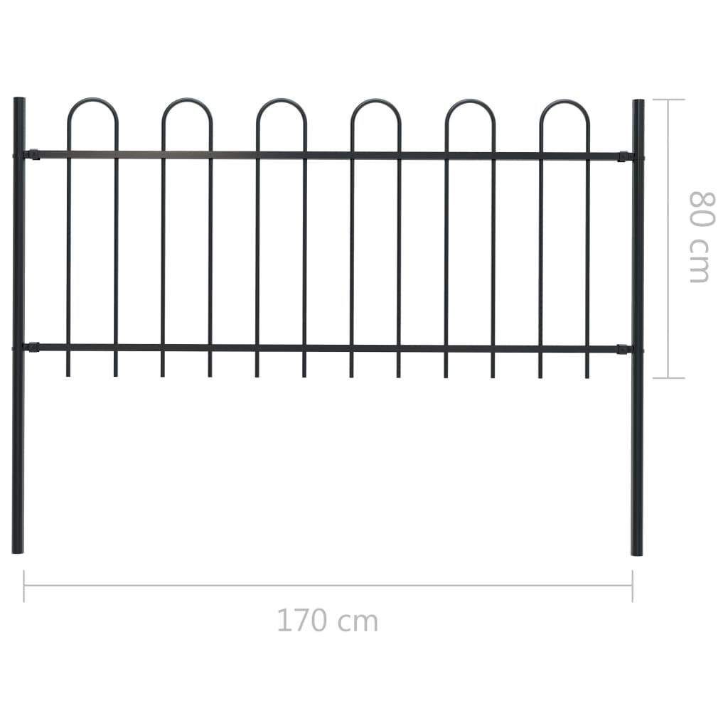 Tuinhek met ronde bovenkant 8,5x1,2 m staal zwart