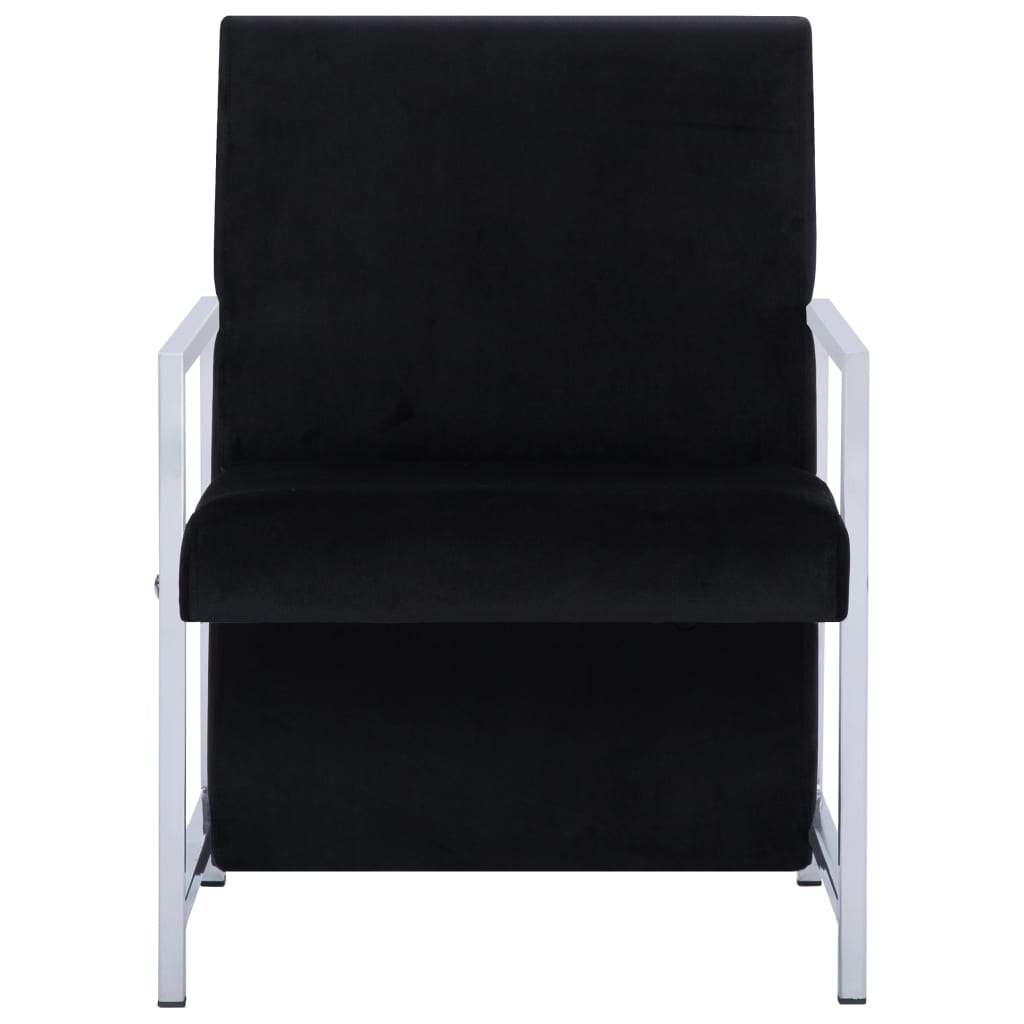 Fauteuil met chromen poten fluweel