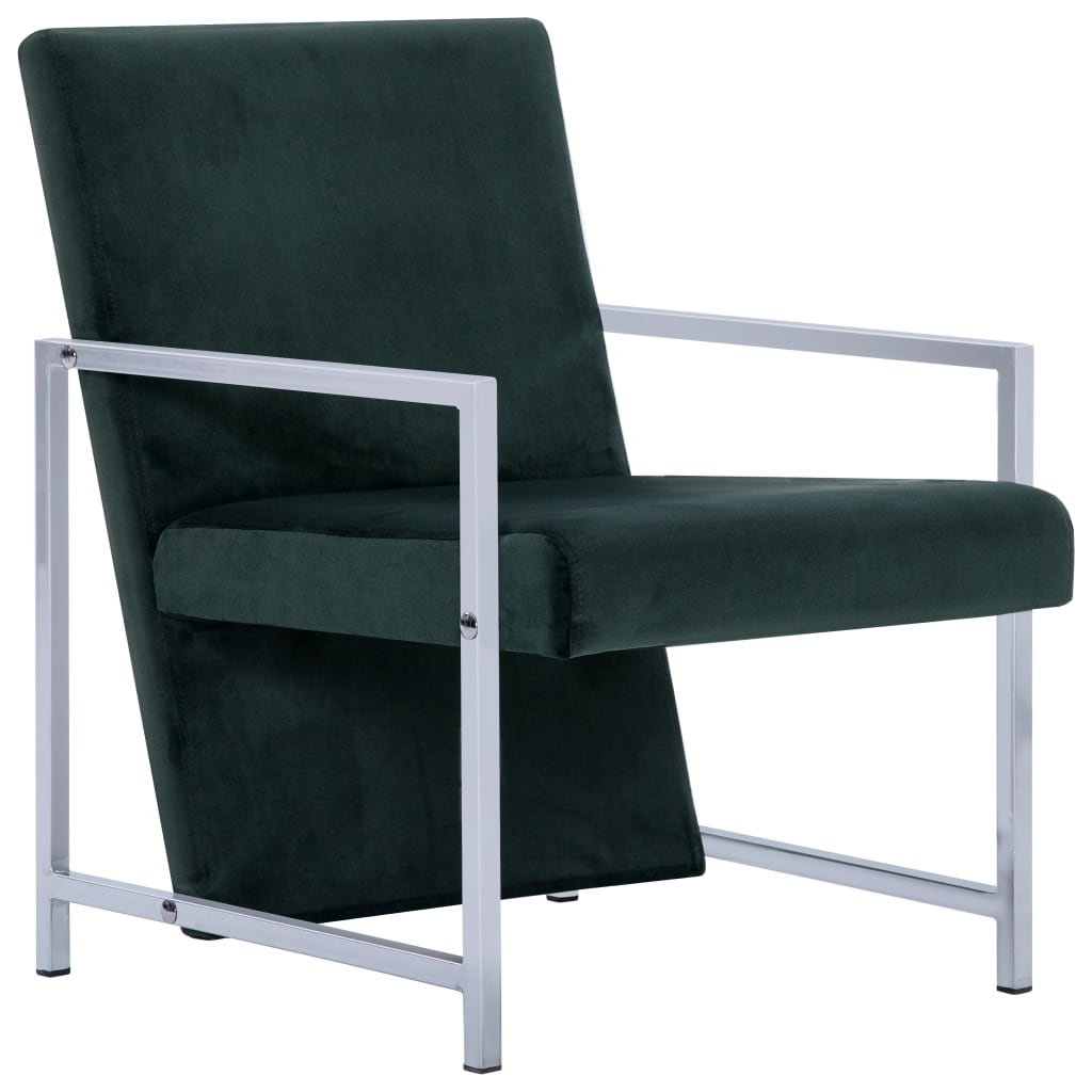 Fauteuil met chromen poten fluweel