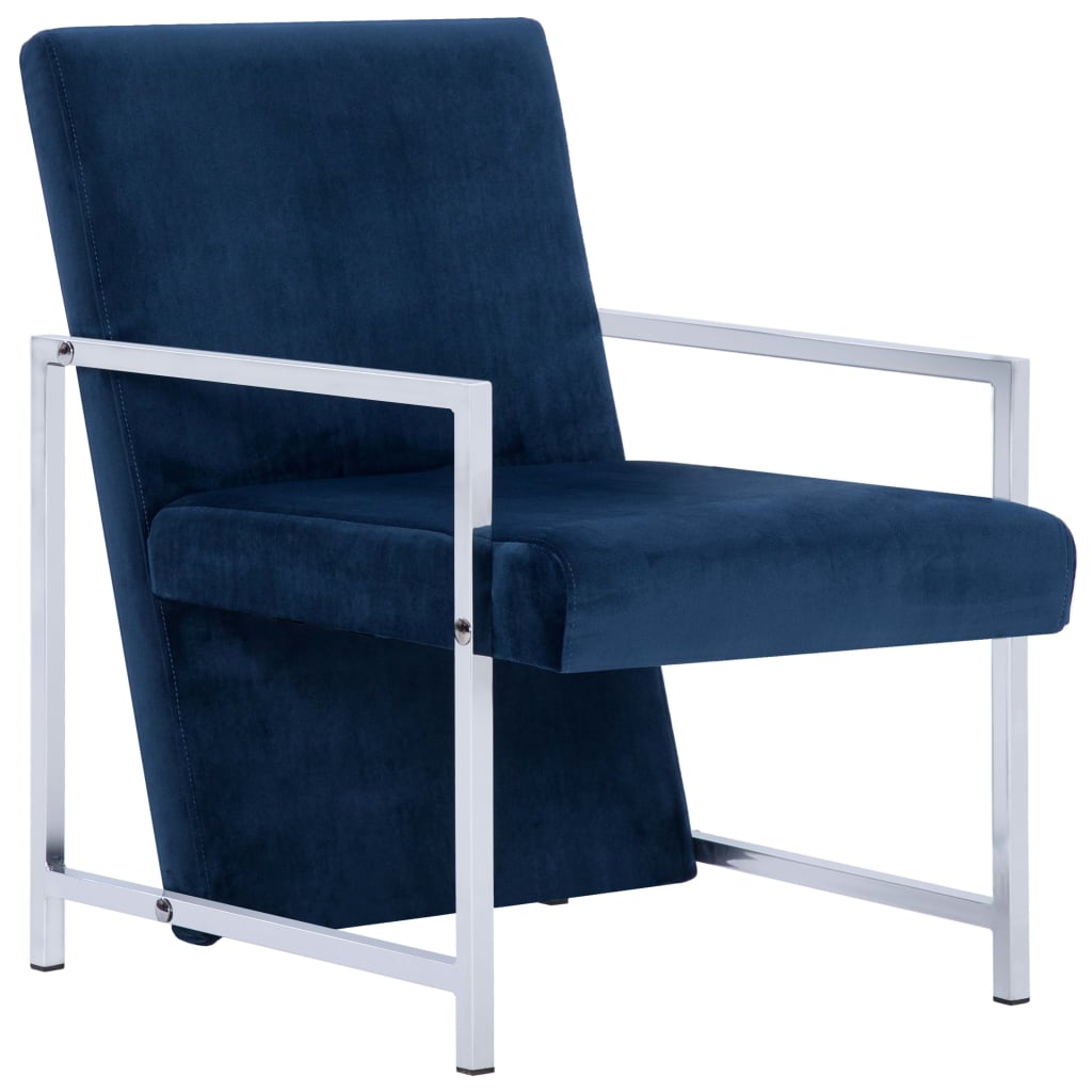 Fauteuil met chromen poten fluweel