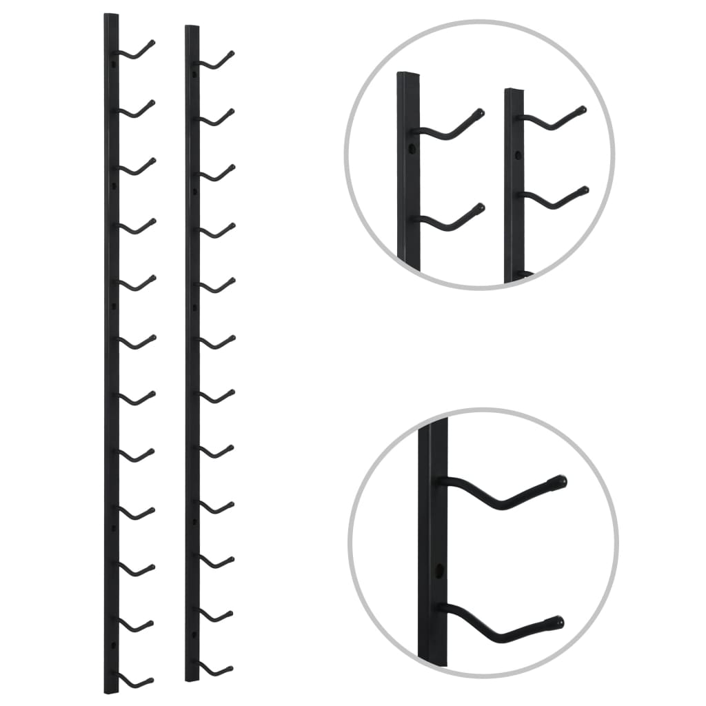 Wijnrekken 2 st voor 12 flessen wandmontage ijzer goudkleurig