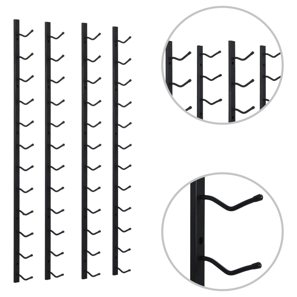 Wijnrekken 2 st voor 12 flessen wandmontage ijzer goudkleurig