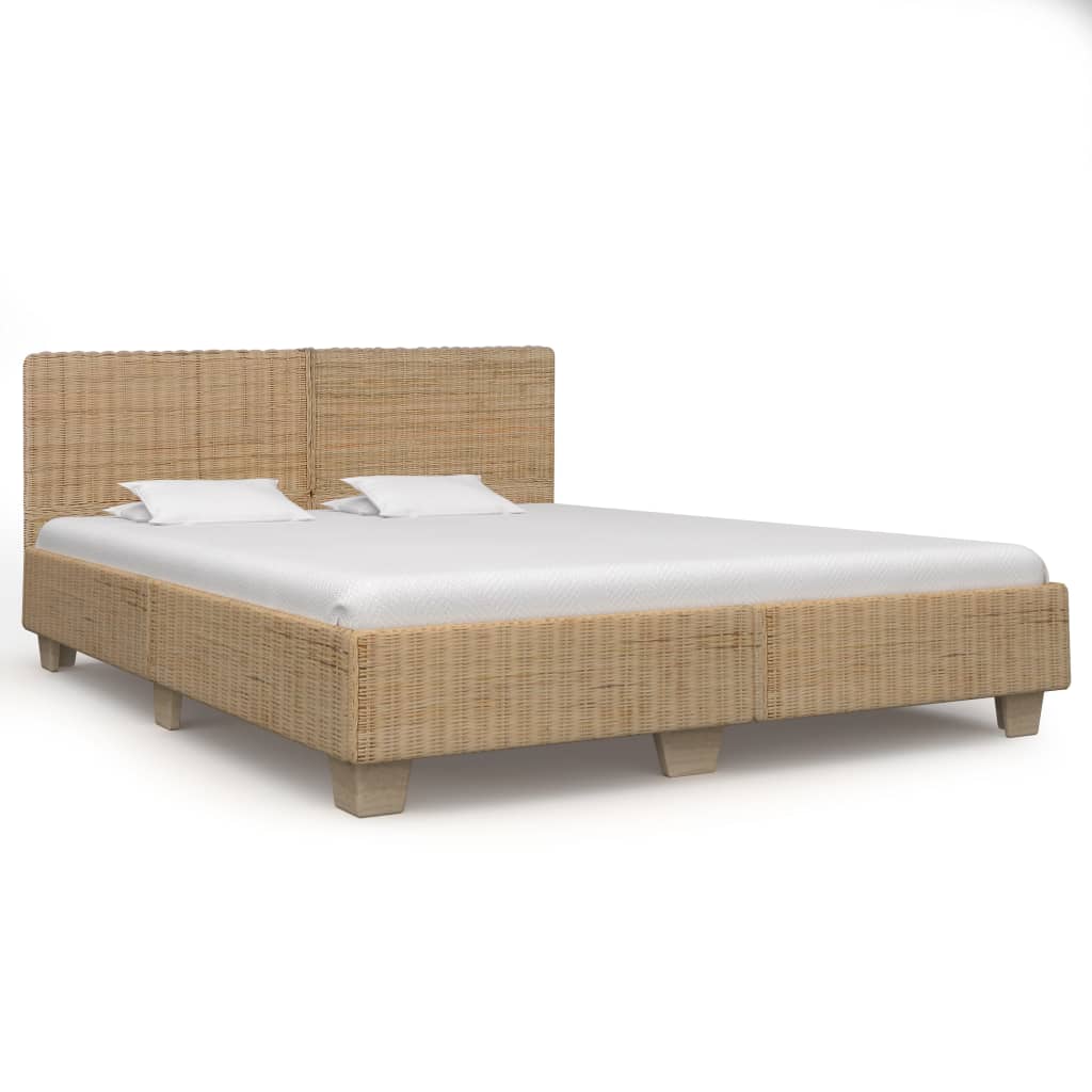 Bedframe handgeweven echt rattan 140x200 cm