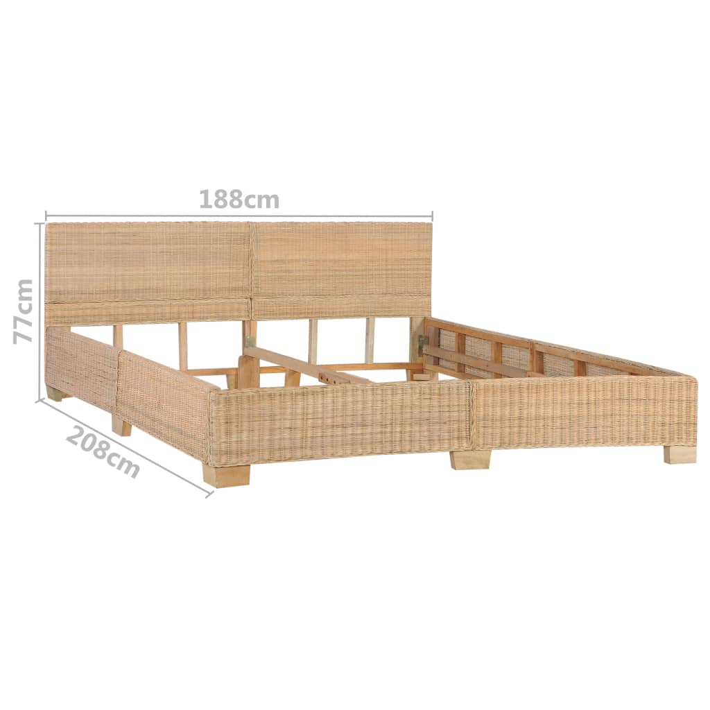 Bedframe handgeweven echt rattan 140x200 cm