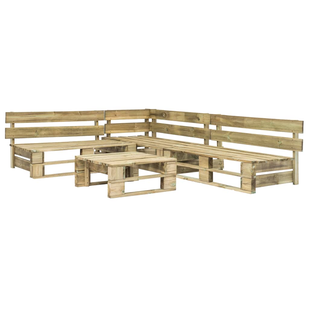 4-delige Loungeset pallet hout