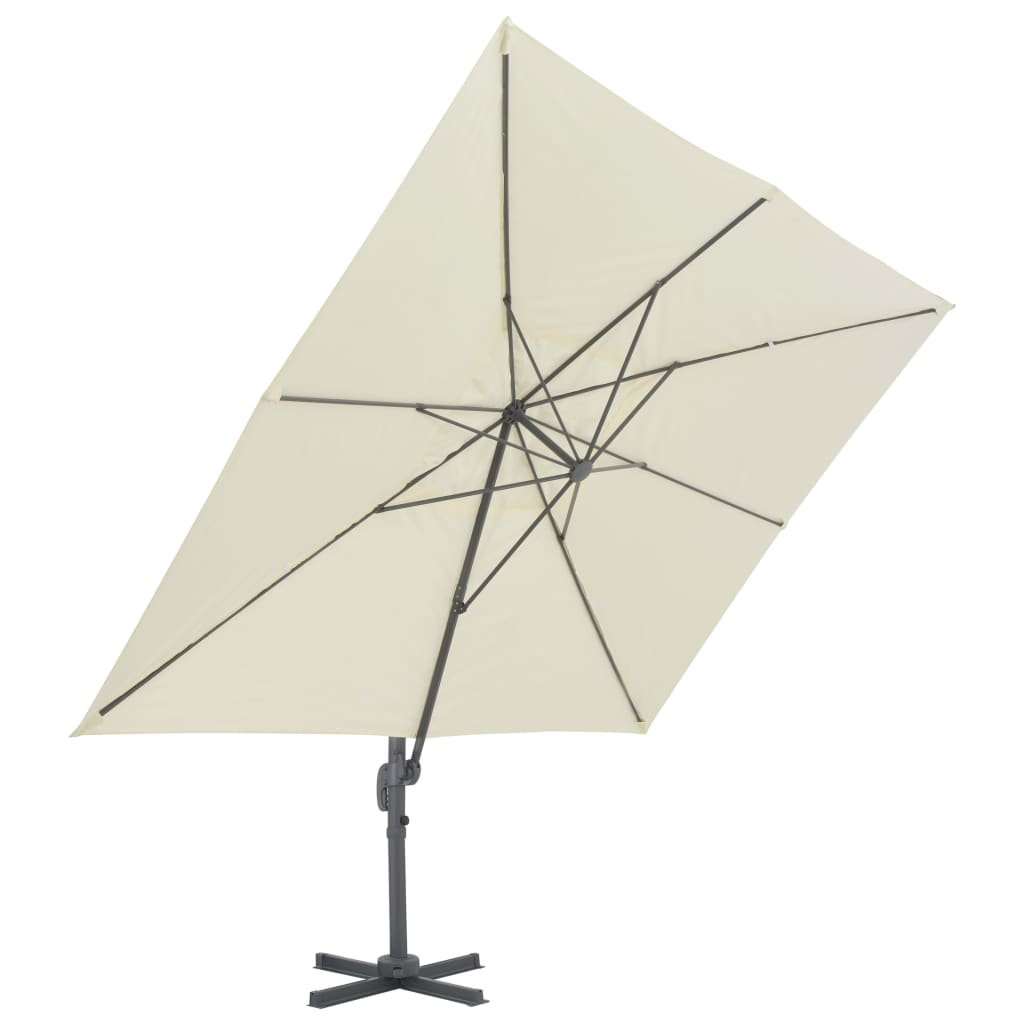 Parasol met draagbare voet taupe