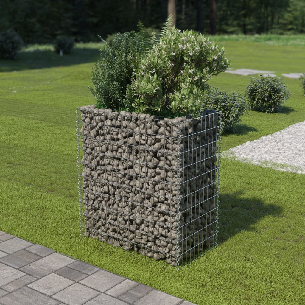 Gabion plantenbak verhoogd 360x50x50 cm gegalvaniseerd staal