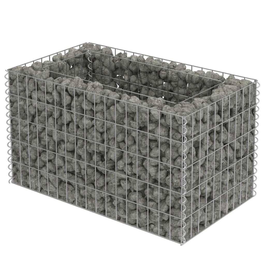 Gabion plantenbak verhoogd 360x50x50 cm gegalvaniseerd staal