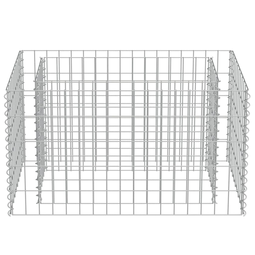 Gabion plantenbak verhoogd 90x90x100 cm gegalvaniseerd staal