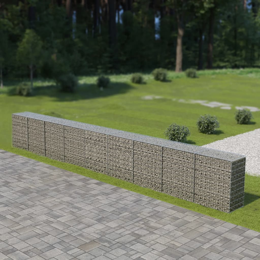 Schanskorfmuur met deksels 900x50x50 cm gegalvaniseerd staal