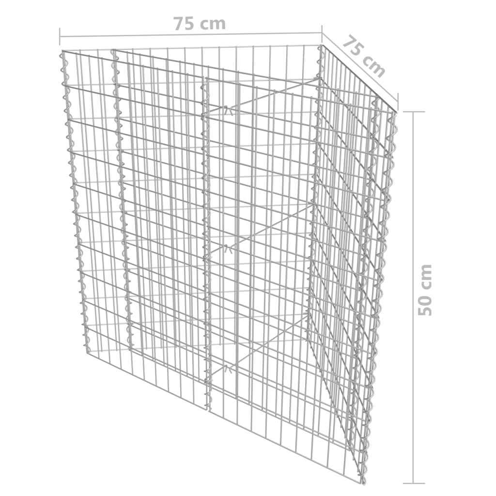 Gabion plantenbak verhoogd 75x75x50 cm gegalvaniseerd staal