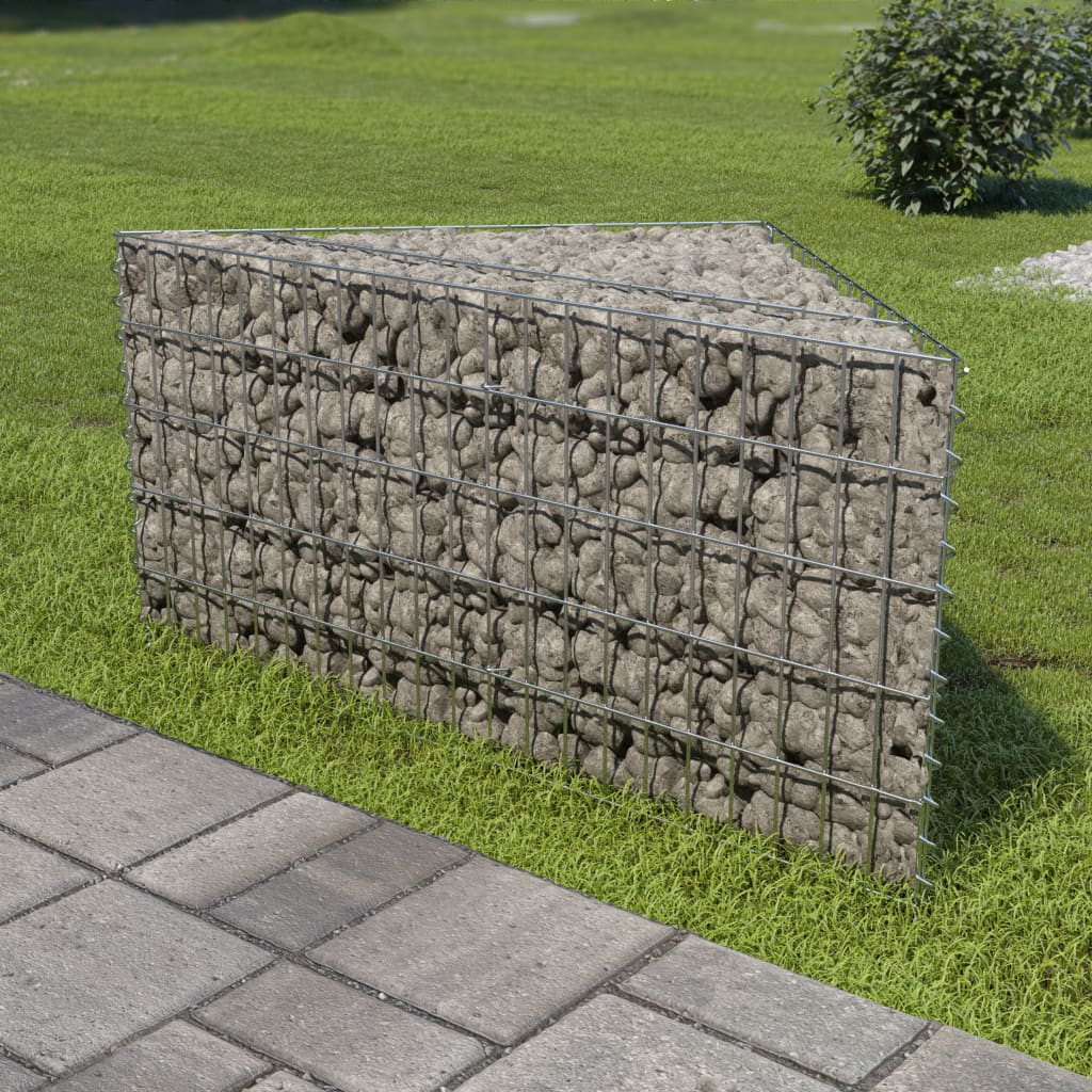 Gabion plantenbak verhoogd 75x75x50 cm gegalvaniseerd staal