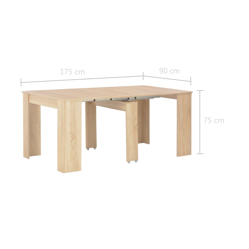 Eettafel verlengbaar 175x90x75 cm hoogglans grijs