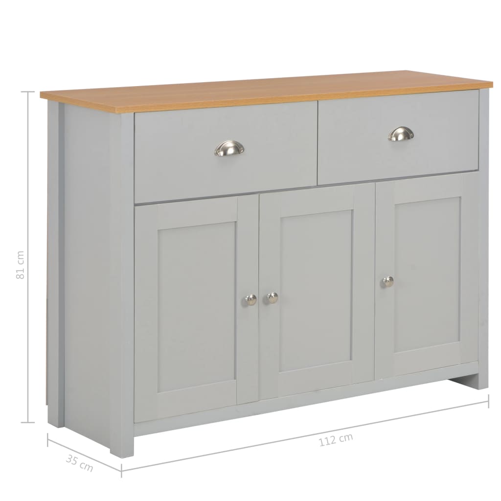 Dressoir 112x35x81 cm grijs