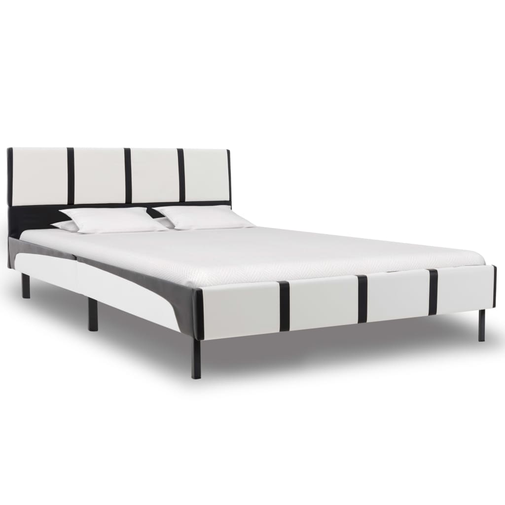 Bedframe kunstleer grijs en wit 180x200 cm