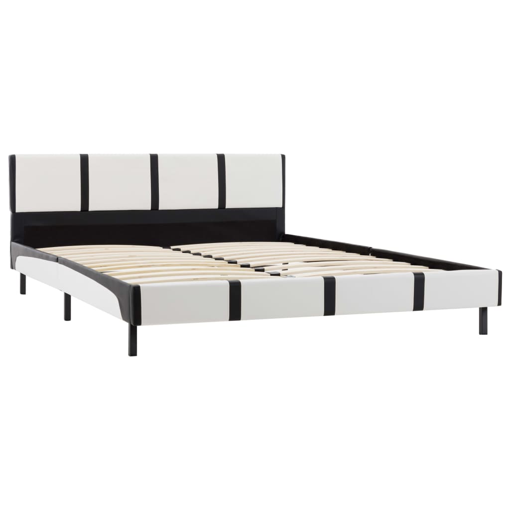 Bedframe kunstleer grijs en wit 180x200 cm