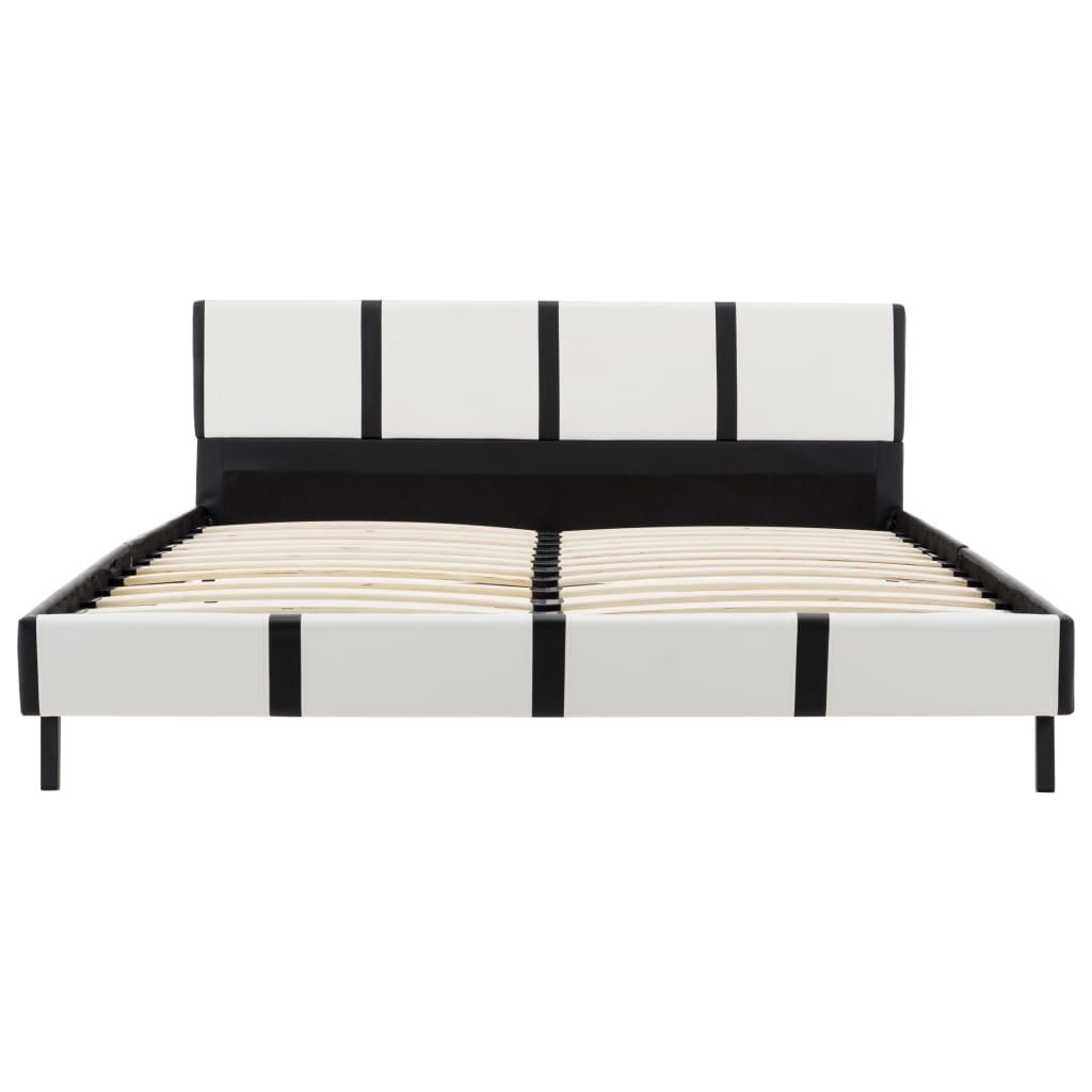 Bedframe kunstleer grijs en wit 180x200 cm