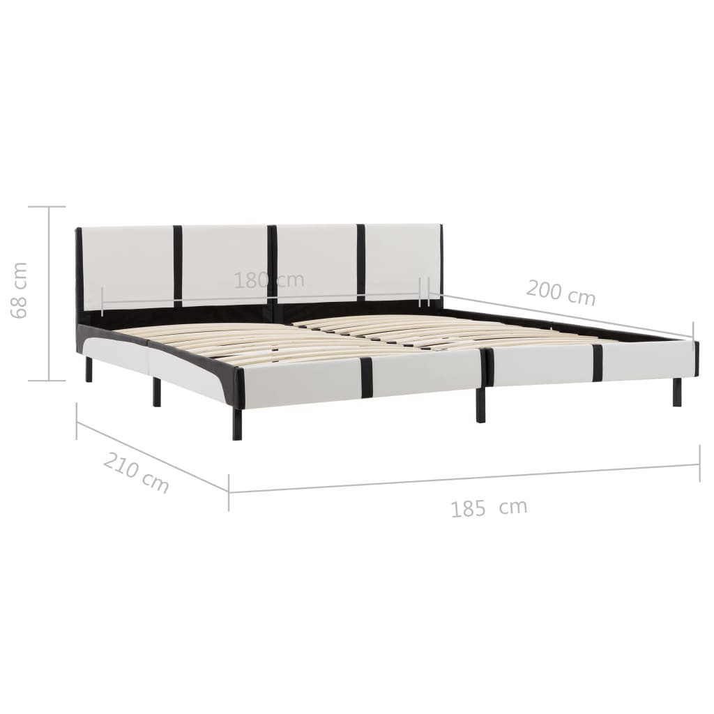 Bedframe kunstleer grijs en wit 180x200 cm