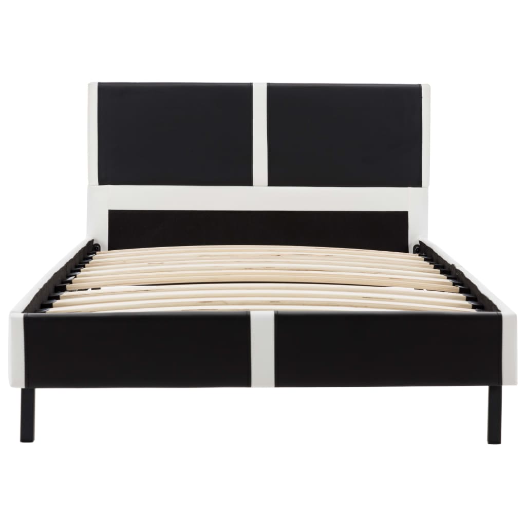 Bedframe kunstleer grijs en wit 180x200 cm