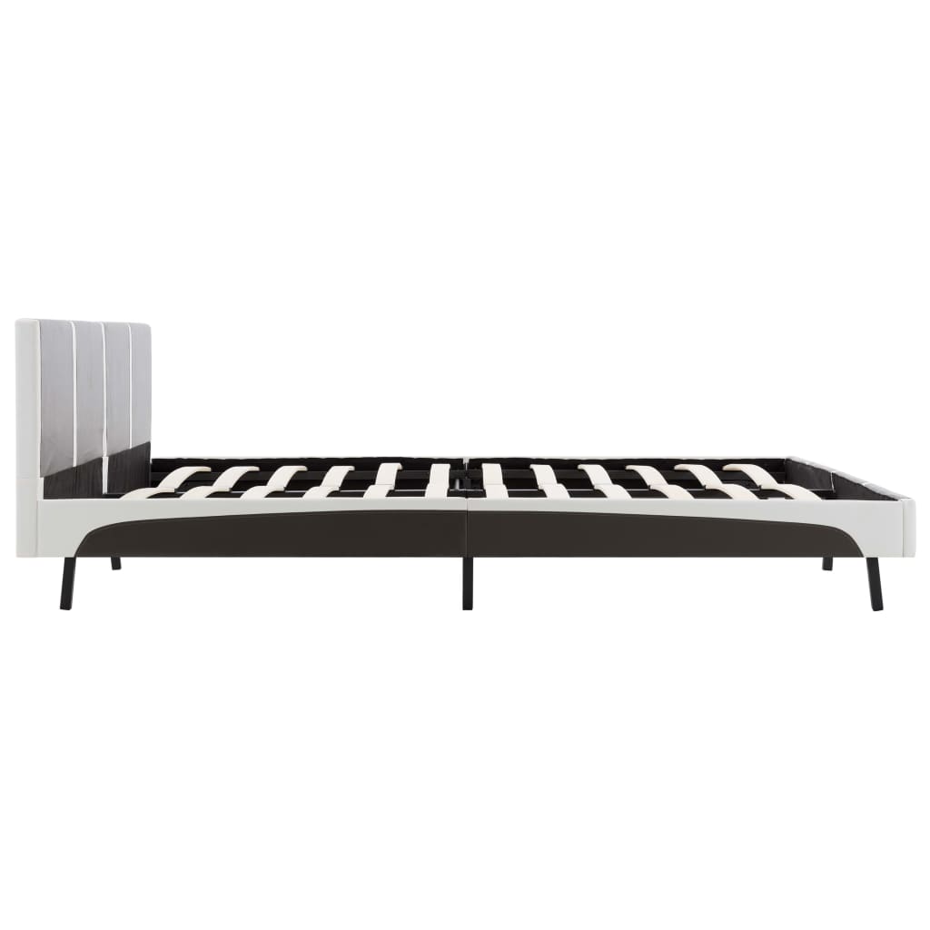 Bedframe kunstleer grijs en wit 180x200 cm