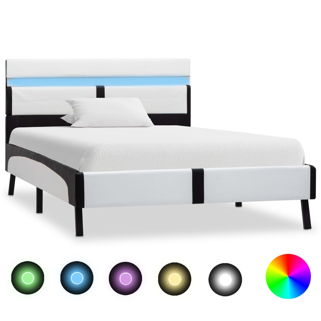 Bedframe met LED kunstleer 120x200 cm